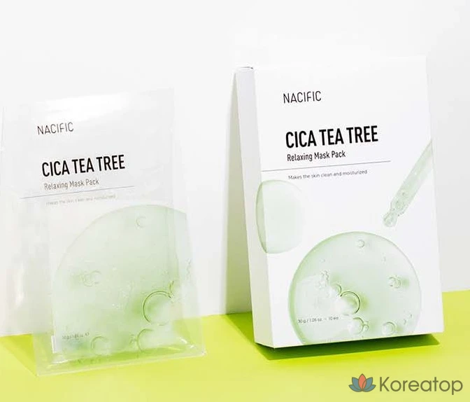 Расслабляющая маска для лица NACIFIC Cica с маслом чайного дерева, 30 г, 1 упаковка, 2 упаковки