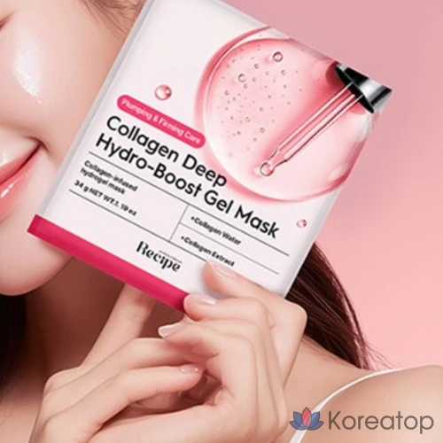 Тканевая маска для лица Re:cipe Collagen Deep Hydro Boost Gel Mask, 16 шт., фото 4