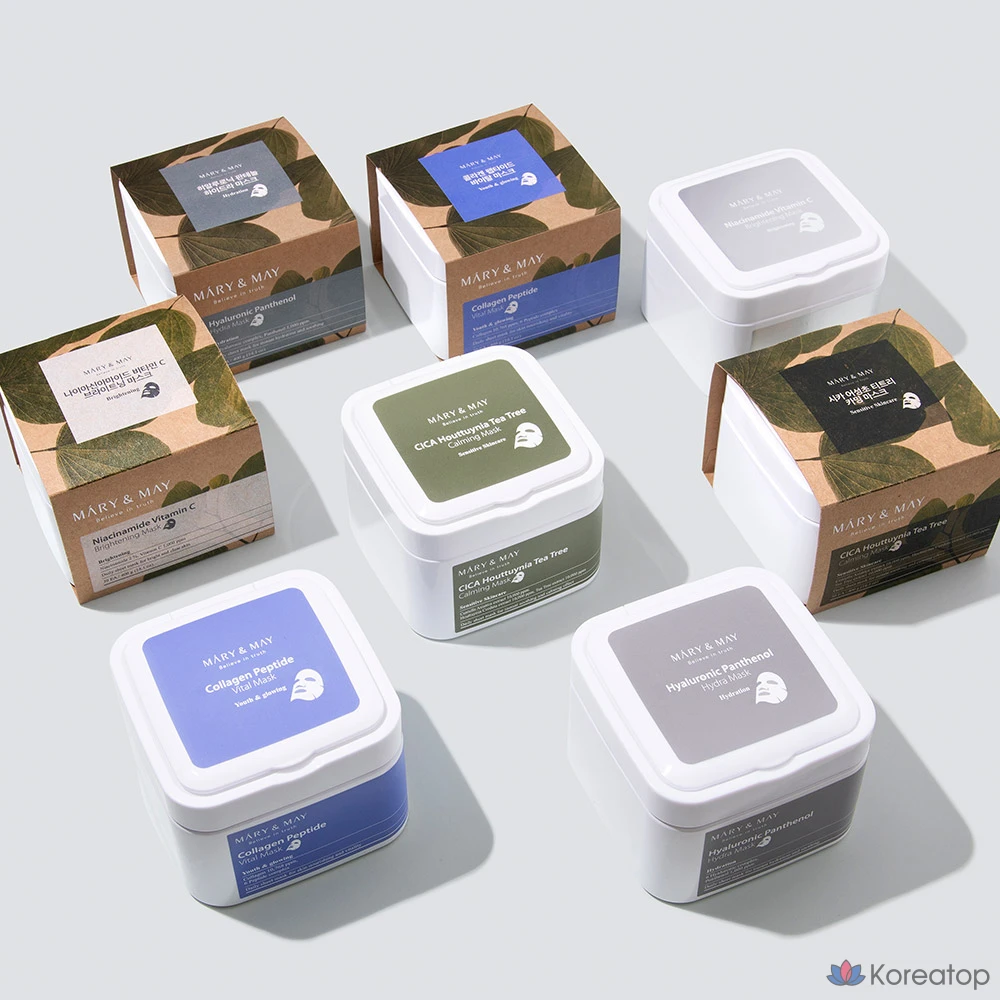 Маска для лица Marienmay с успокаивающим экстрактом чайного дерева и центеллой азиатской, 400 г, 30 листов, 1 упаковка