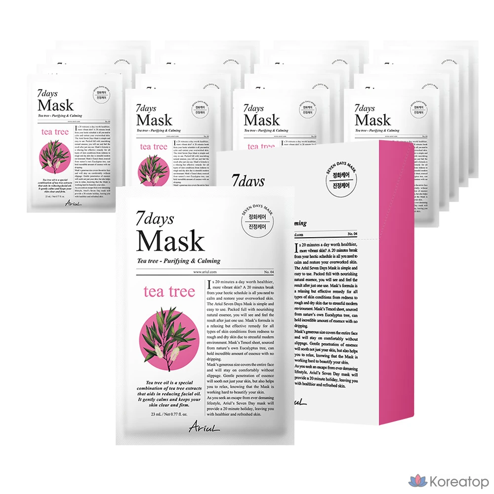 Маска для лица Ariul Seven Days Tea Tree M, 1 упаковка, 20 штук