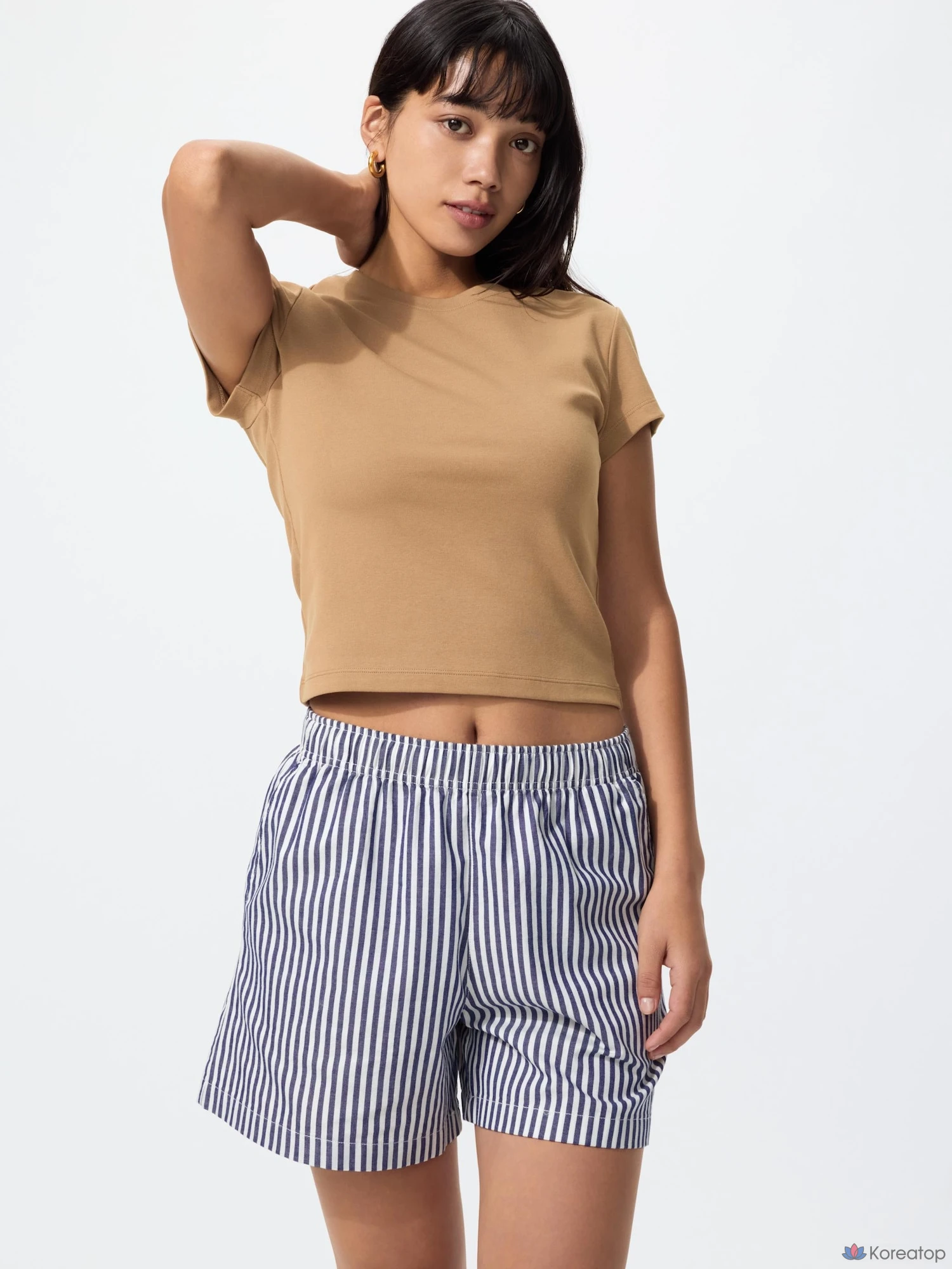 Шорты Uniqlo Cotton Easy Short Pants, в полоску