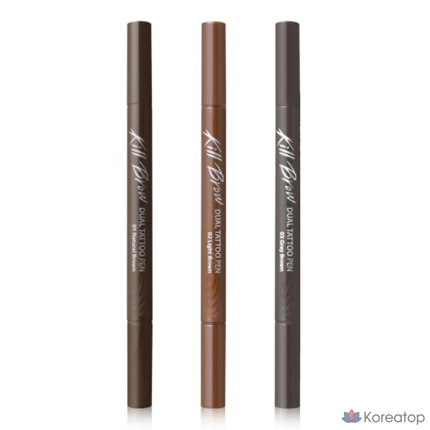 Набор из двух ручек для татуажа бровей Clio Kill Brow Dual Tattoo Pen Special Set, Natural Brown + Natural Brown, 1 шт.
