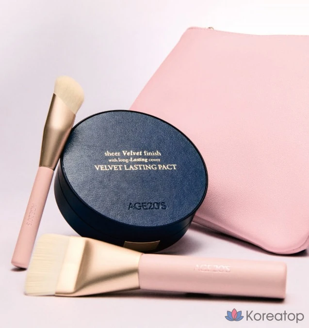 Тональная основа Age 20's Velvet Lasting Pact (14 г + набор сменных блоков 14 г), оттенок 21C светло-бежевый, 1 шт., фото 2