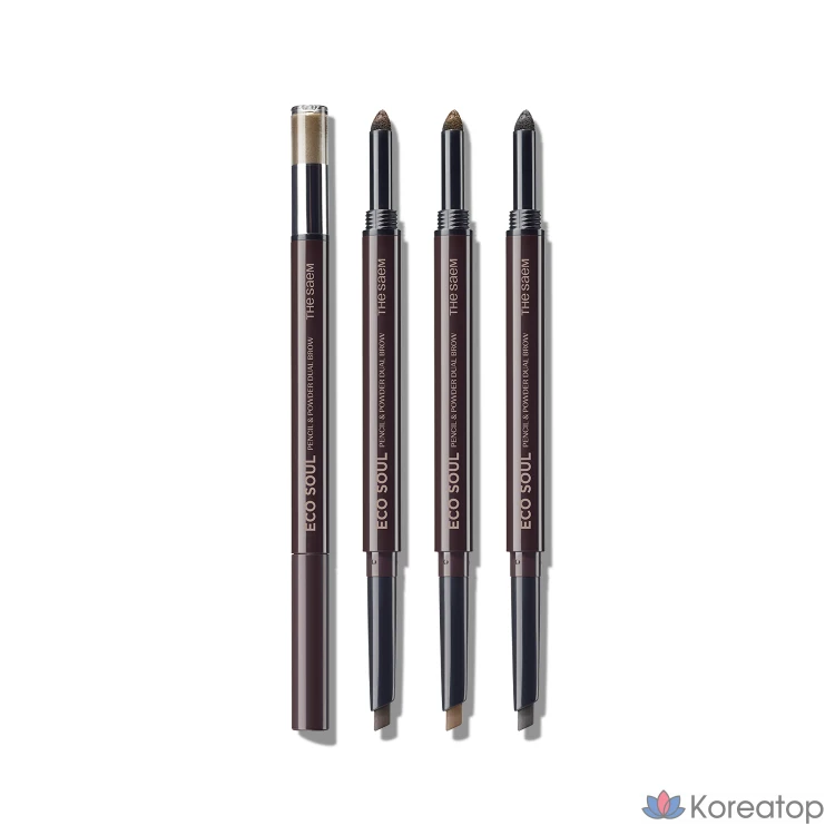 Карандаш и пудра для бровей The Saem, 04 темно-коричневый, 1 шт.