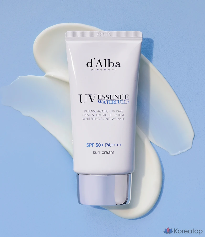 Набор из 2 флаконов: солнцезащитный крем D'alba Waterful Essence SPF50+ PA++++ 50 мл и балансирующий веганский гель для умывания 3 мл (1 шт.)