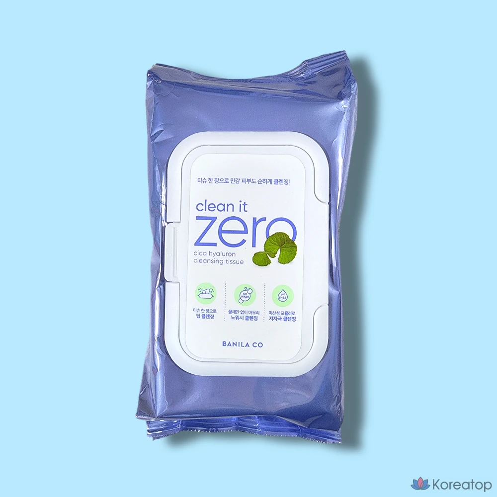 Очищающие салфетки Vanillaco Clean It Zero Cica с гиалуроновой кислотой, 80 листов, 1 упаковка.