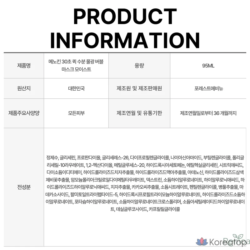 [MENOKIN] MENOKIN 30 секунд быстрого увлажнения, Легкая пузырчатая маска с гиалуроновой кислотой, Увлажняющая, придающая блеск и успокаивающая маска Sika Ingredients, Горячая маска БЕЗ смывания, 4 шт., фото 6