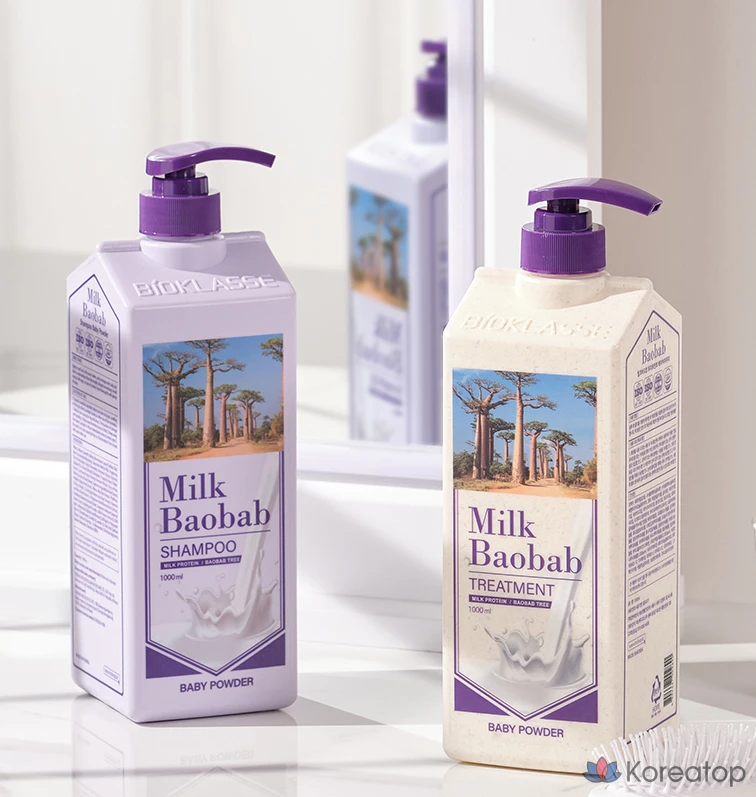 Детский шампунь Bioclasse Milk Baobab Baby Powder 1000 мл, средство для ухода 1000 мл, 2 комплекта, фото 3