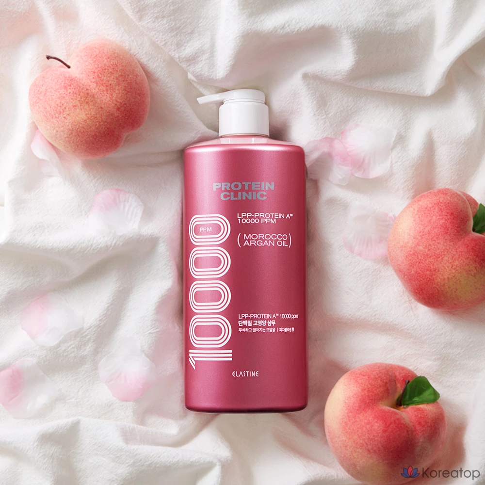 Шампунь Elastine Protein Clinic 10000 с марокканским аргановым маслом, с ароматом персикового цветка, 1 л, 1 шт.