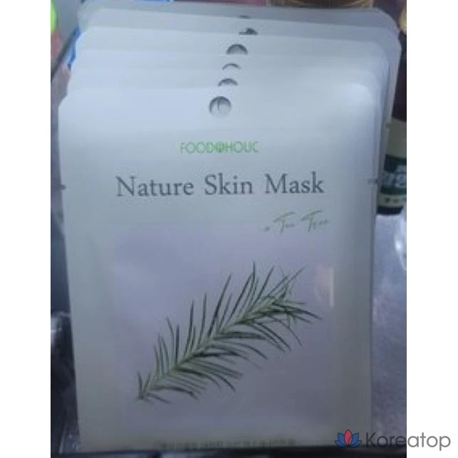 Набор масок для лица FoodaHolic Nature Skin с маслом чайного дерева, 10 штук, 4 упаковки., фото 2