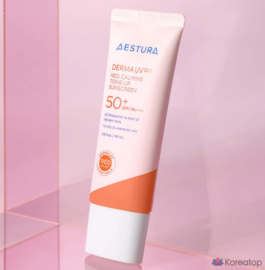Солнцезащитный крем Estura Derma UV 365 Red Soothing Tone-Up Sunscreen SPF50+ PA++++, 40 мл, 1 шт.