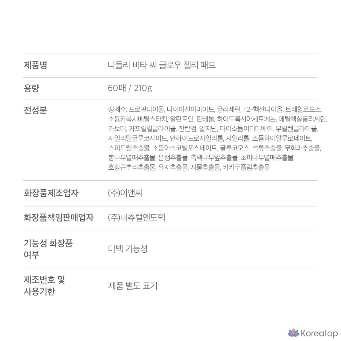 Гелевые подушечки Needly Vita C Glow, 210 г, 60 листов, 1 упаковка.