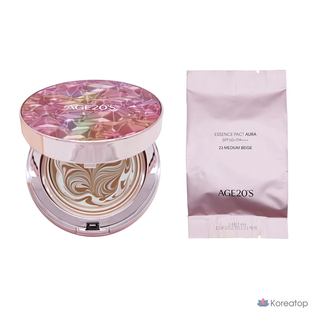 Набор тональных кремов Essence Pact Aura Cushion Foundation + сменный блок, № 23