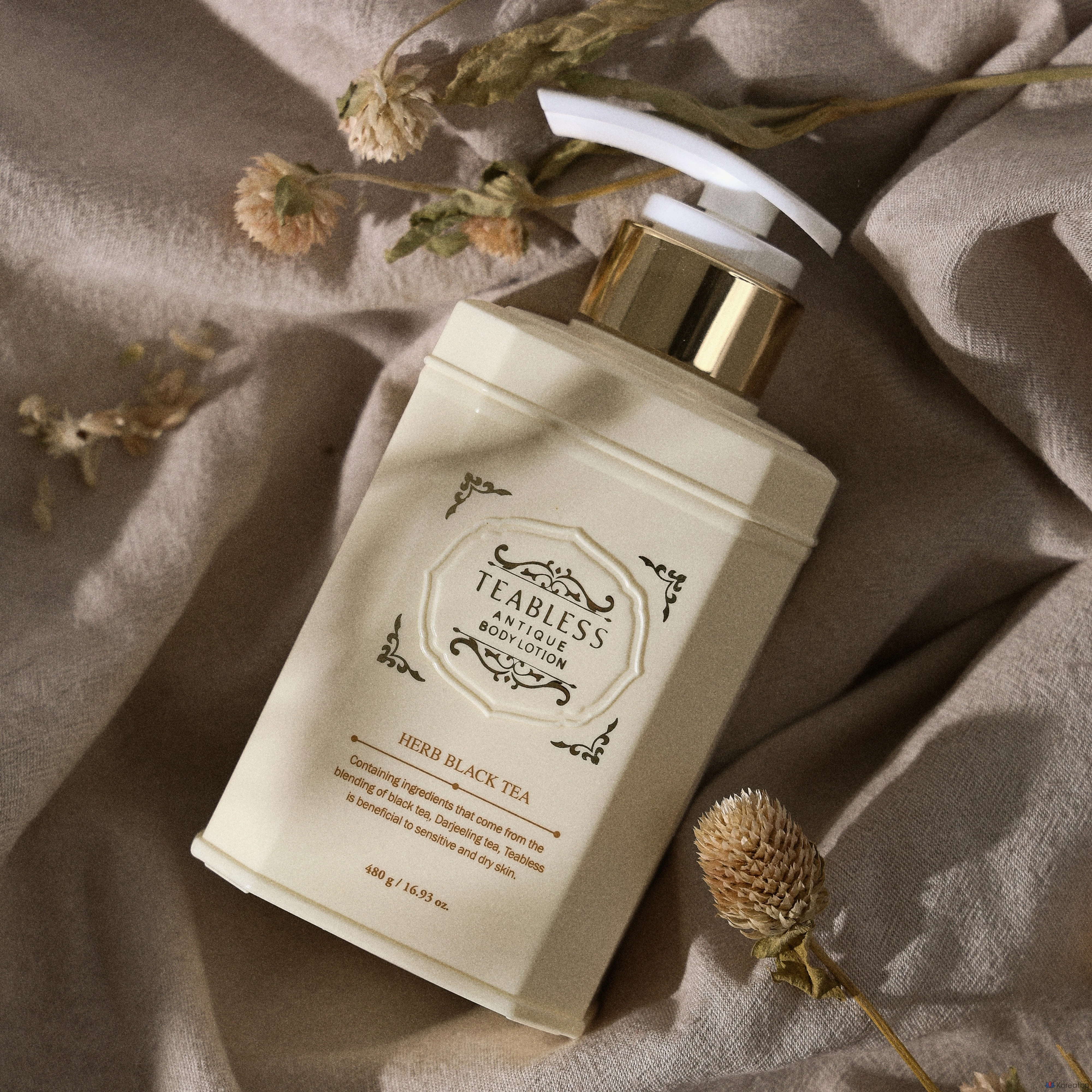 Лосьон для тела TEABLESS Herb Black Tea Antique без запаха, 480 г, 1 шт.