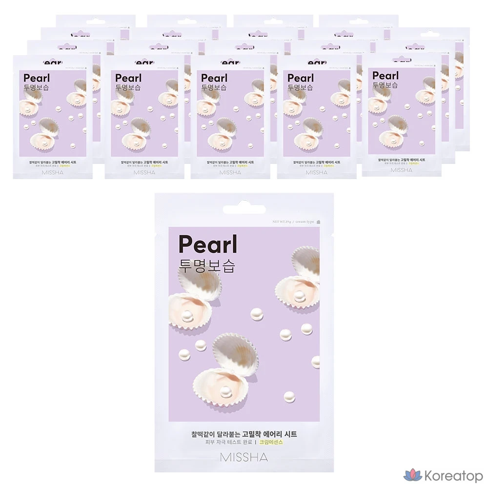 Тканевая маска Missha Airy Close-Fit Sheet Mask Pearl, 1 упаковка, 20 штук