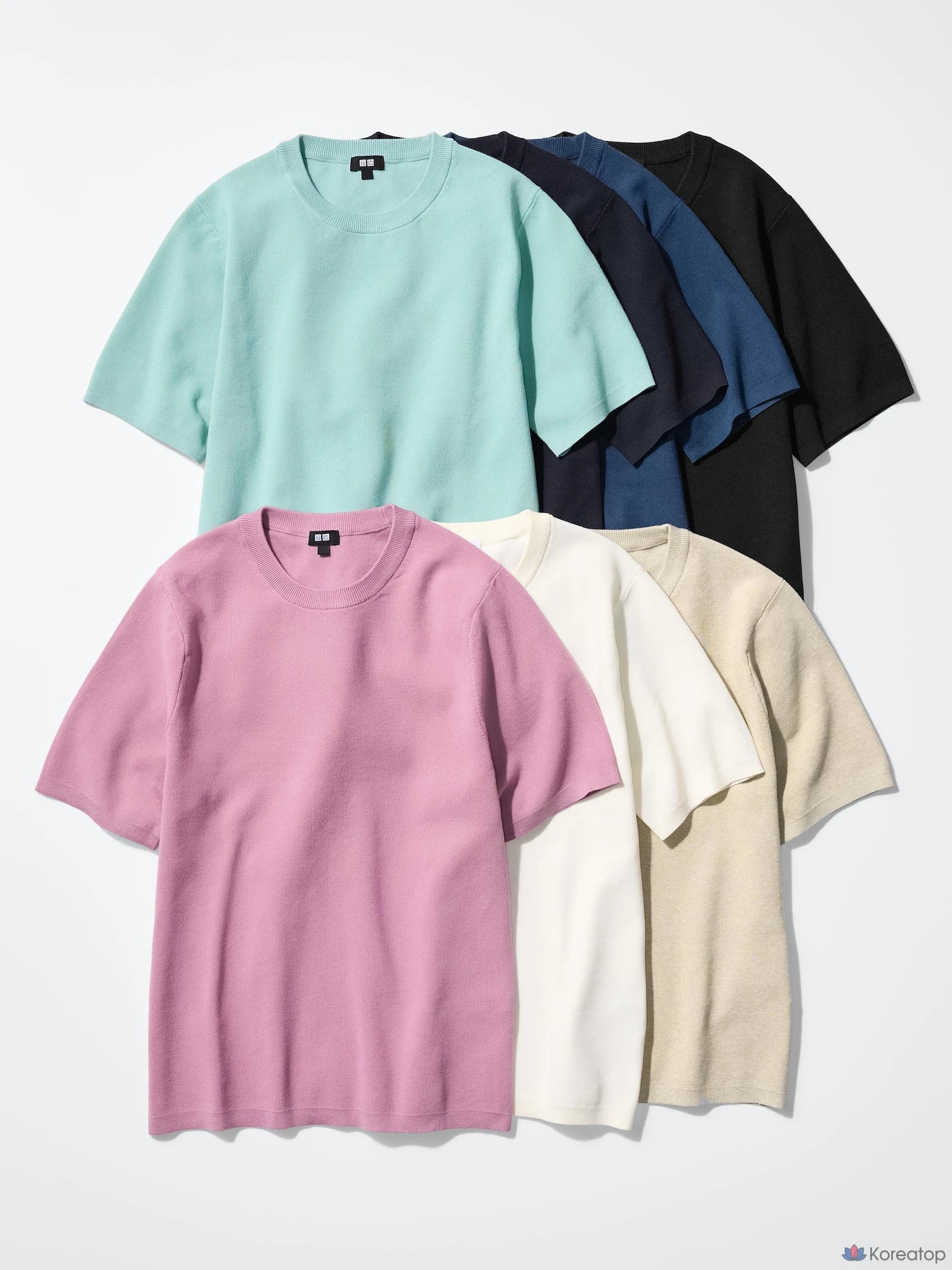 Футболка с коротким рукавом Uniqlo Washable Milano Rib Knit T-Shirt