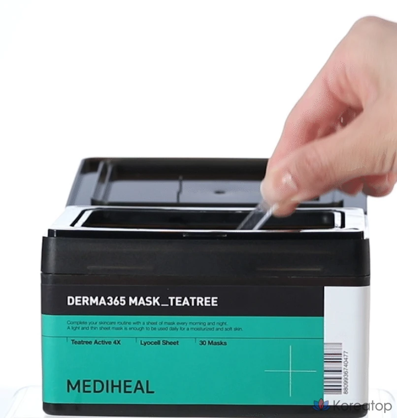 Маска для лица Mediheal Derma365 с маслом чайного дерева, 30 штук, 1 упаковка.