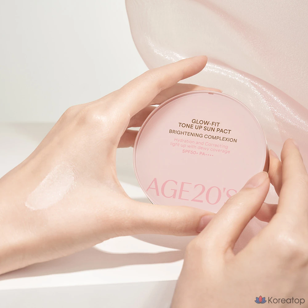 Солнцезащитный кушон AGE 20s Glow Fit Tone Up Sun Pact Case + Refill 2p SPF50+ PA++++, 12.5 г, 1 шт.