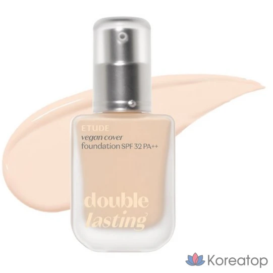 Тональный крем Etude House Double Lasting Vegan Cover Foundation 30 г SPF32 PA++, 1 шт., 17C1 LIGHT VANILLA
