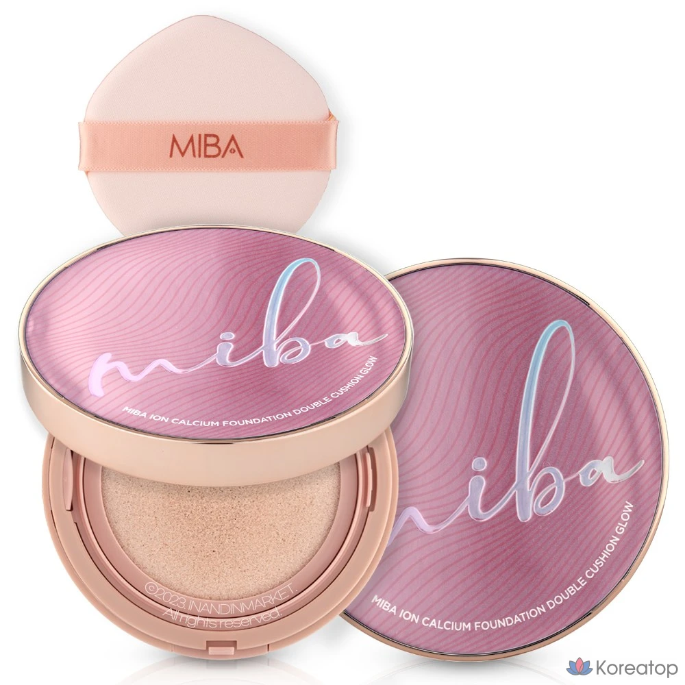 Тональный кушон MIBA Wang Season 3 Ion Calcium Foundation Double Cushion Glow No. 21, 1 шт., светло-бежевый., фото 3