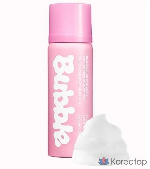 Маска для лица Nature Republic Real Skin Lab Collagen Peptide Bubble Water Glow Mask, 80 мл, 2 шт., фото 2