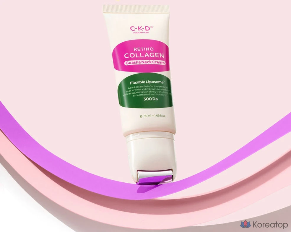 Крем от морщин на шее CKD Retino Collagen Low Molecular Weight 300 Guasha 50 мл + ампула с коллагеном 1 мл, 3 шт., 1 шт.