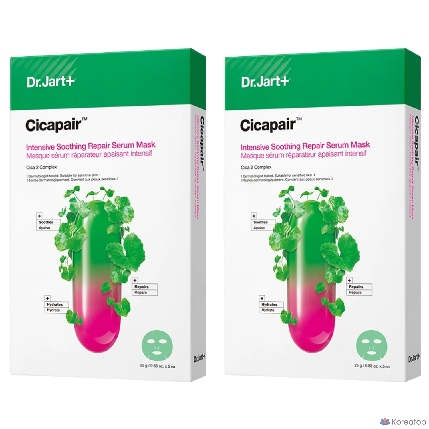 Интенсивная успокаивающая восстанавливающая сыворотка-маска Dr. Jart+ Cicapair, 25 г, упаковка из 5 штук, 2 шт.