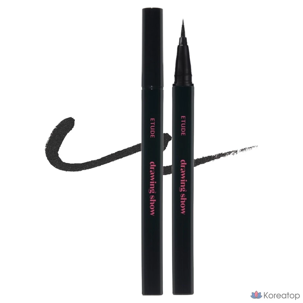 Подводка для глаз Etude House Drawing Show Brush Eyeliner, 0,6 г, BK801, черная, 1 шт.
