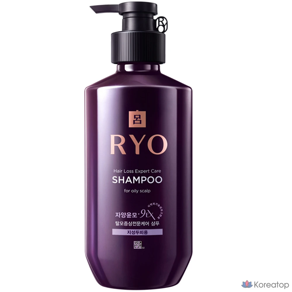 Шампунь Ryo Yangyunmo 9EX для лечения выпадения волос при жирной коже головы, 400 мл, 1 шт.