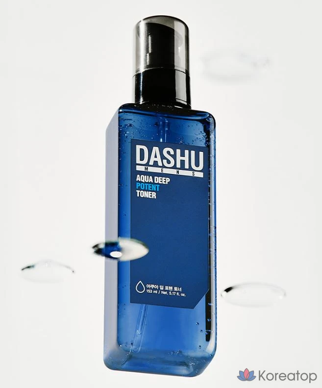 Набор из 2 флаконов: тоник DASHU Men's Aqua Deep Potent Toner 153 мл и увлажняющий крем Men's Aqua Real Moist All-in-One Cream 153 мл., фото 3
