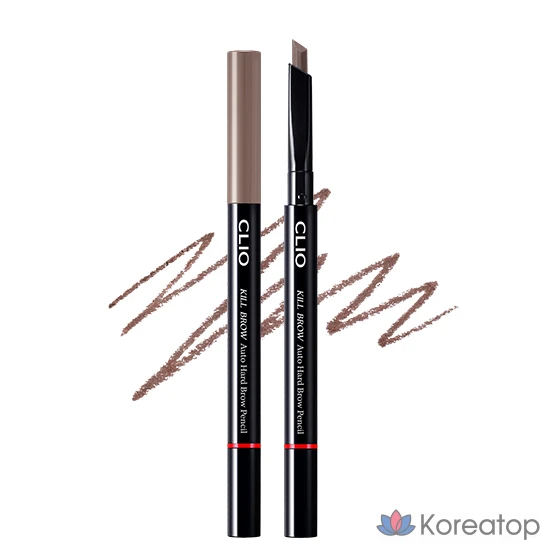 Карандаш для бровей Clio Kill Brow Auto Hard Brow Pencil 24AD, № 7, серо-розовый, 1 шт.