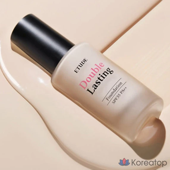 Жидкая тональная основа Etude House Double Lasting Liquid Foundation, 30 г, 1 шт., оттенок «Нейтральная ваниль»., фото 5