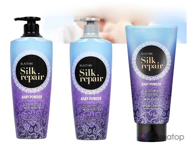 Кондиционер для восстановления волос Elastine Silk Repair с ароматом детской присыпки, 550 мл, 1 шт.
