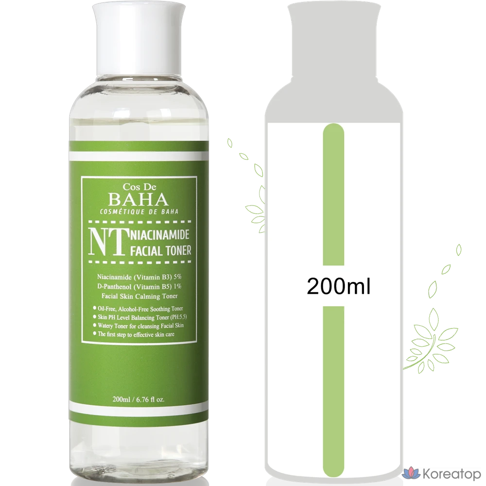 Cos De Baha NT Ниацинамид Тоник для кожи, отбеливающий, функциональное косметическое средство, 200 мл, 1 шт.