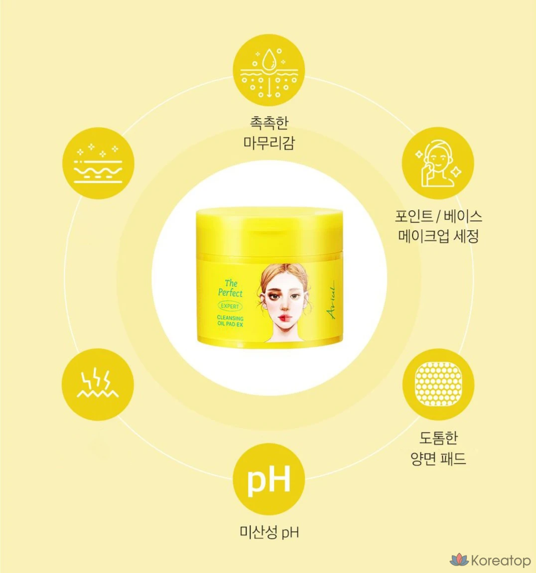 Очищающие масляные подушечки Ariel The Perfect Cleansing Oil Pad EX, 60 листов, 1 упаковка