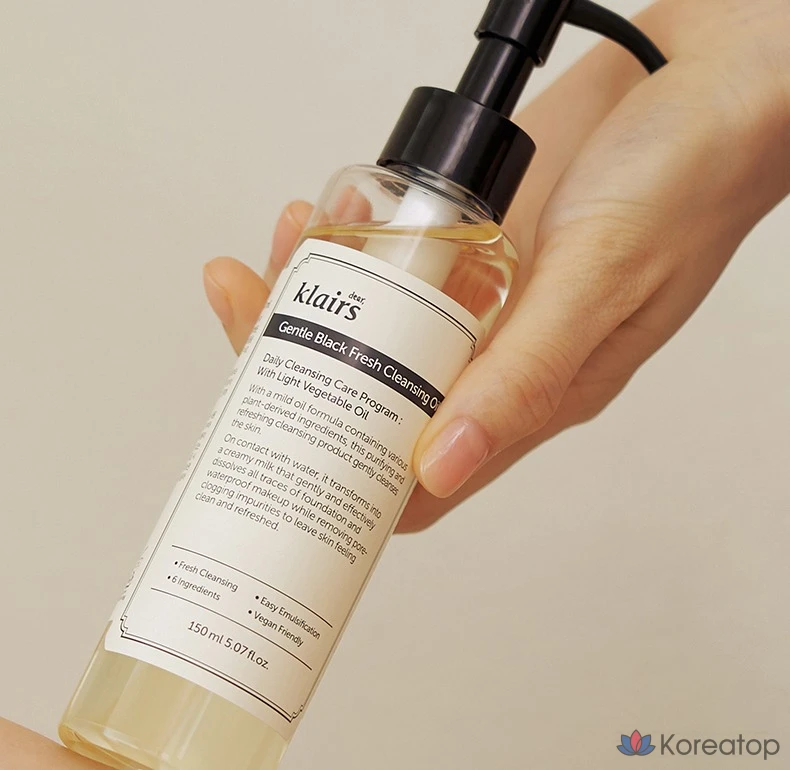 Очищающее масло Dear, Klairs Gentle Black Fresh, 1 шт., 150 мл, фото 2