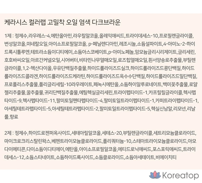 Краска для волос KeraSys High-Adhesion Oil, темно-коричневая, 1 шт.