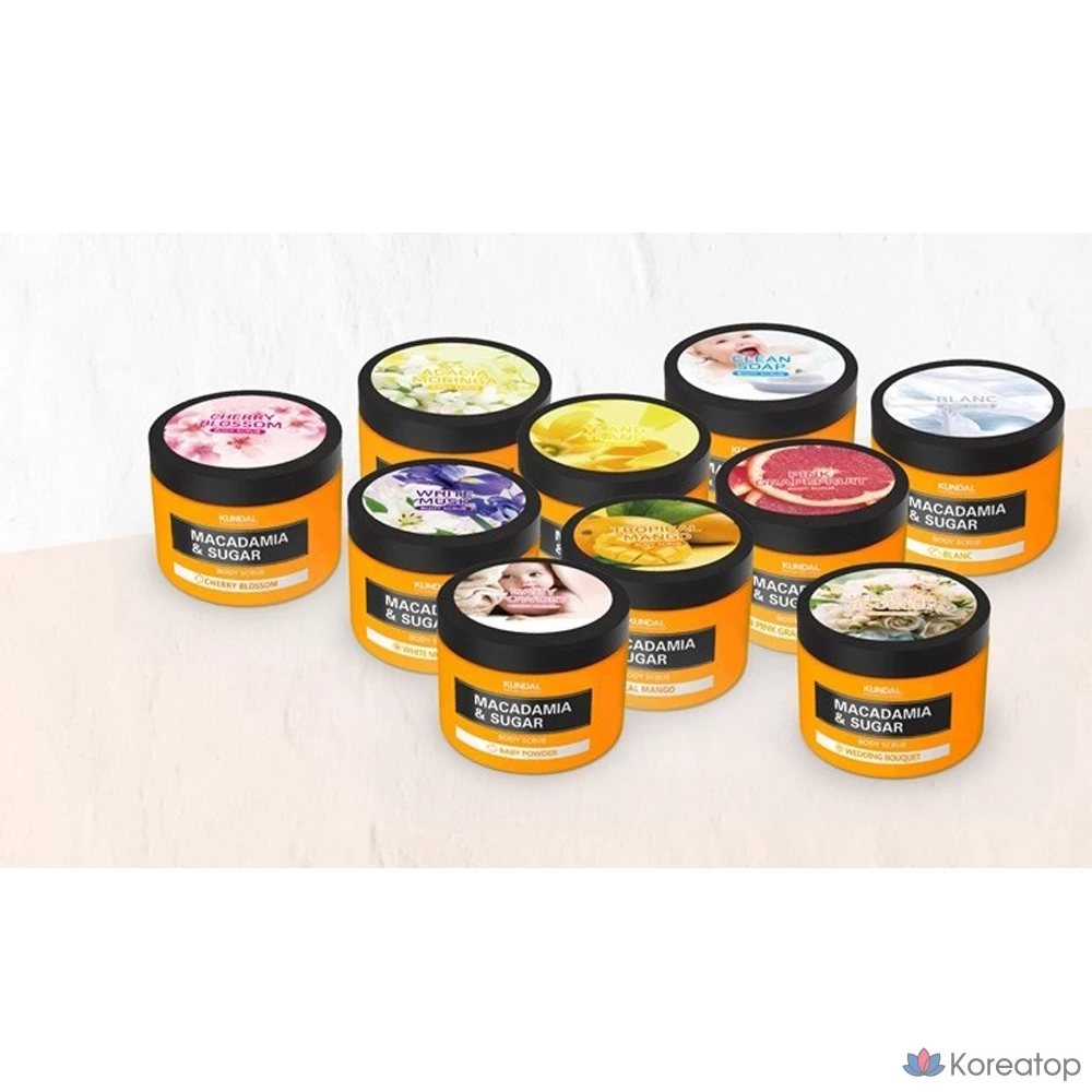 Скраб для тела Kundal с макадамией и сахаром, детская присыпка, 550 г, 1 упаковка