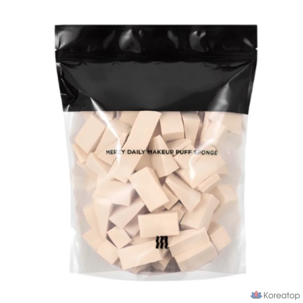 Набор треугольных спонжей для макияжа MERZY Daily Makeup Triangle Puff Sponge, 100 шт., бежевый, 4 набора.