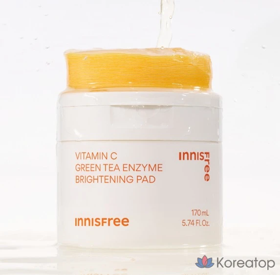 Тонизирующие подушечки Innisfree Vita C с зеленым чаем и ферментами, 170 мл, 60 листов, 1 шт.