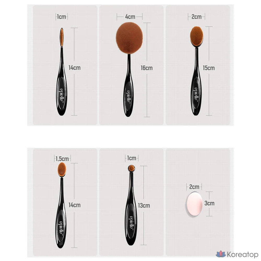 Набор овальных кистей Epiel 5p, 4 комплекта, фото 10