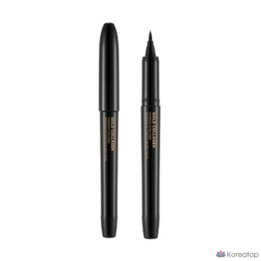 Подводка для глаз The Face Shop Gold Collagen Marker Pen Eyeliner, 1 г, 1 шт., 01, полностью черная