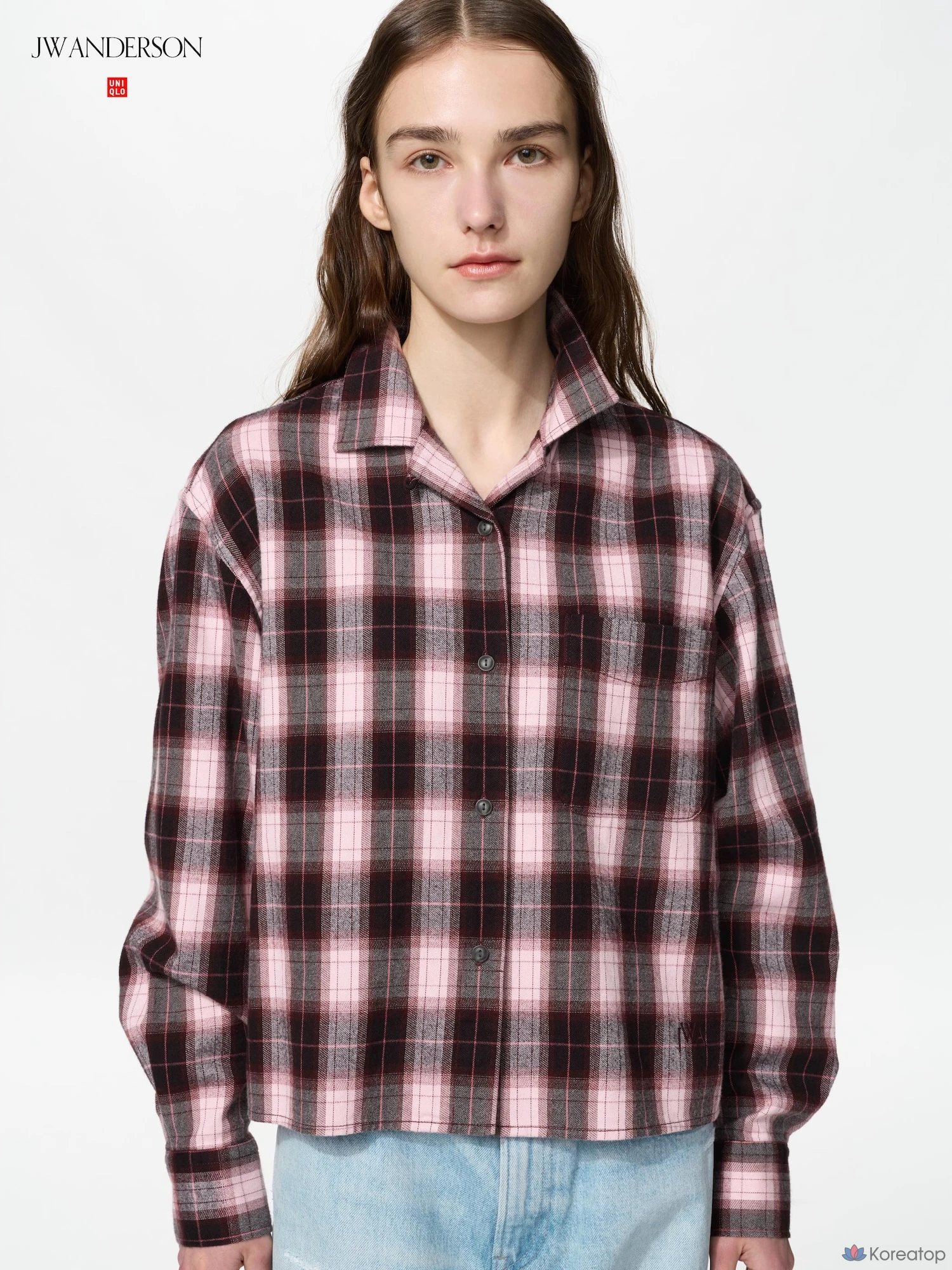 Рубашка Uniqlo Flannel Boxy Shirt (Check) A, в клетку
