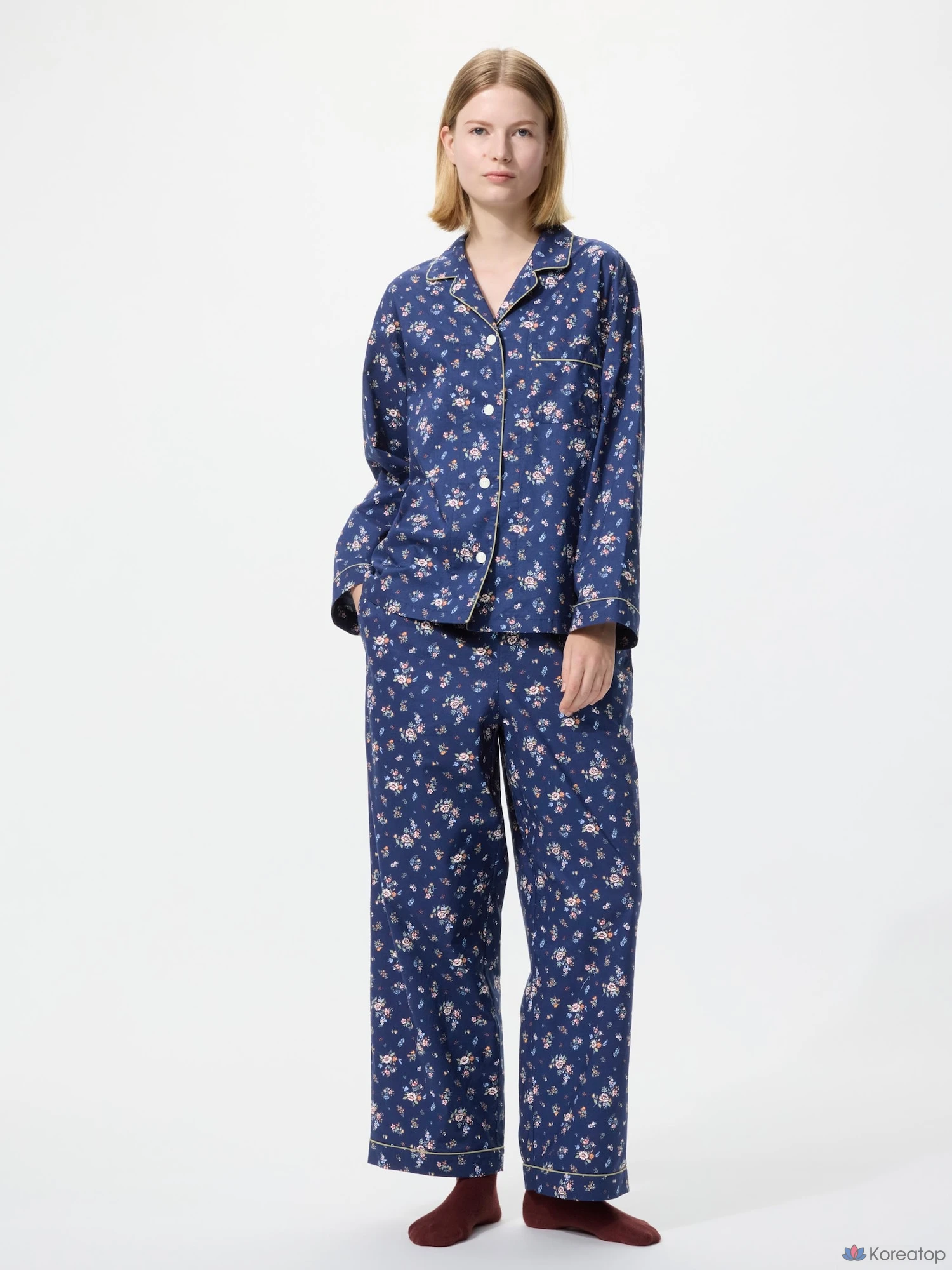 Пижама Uniqlo Cotton Pajama (Flower), цветочный принт