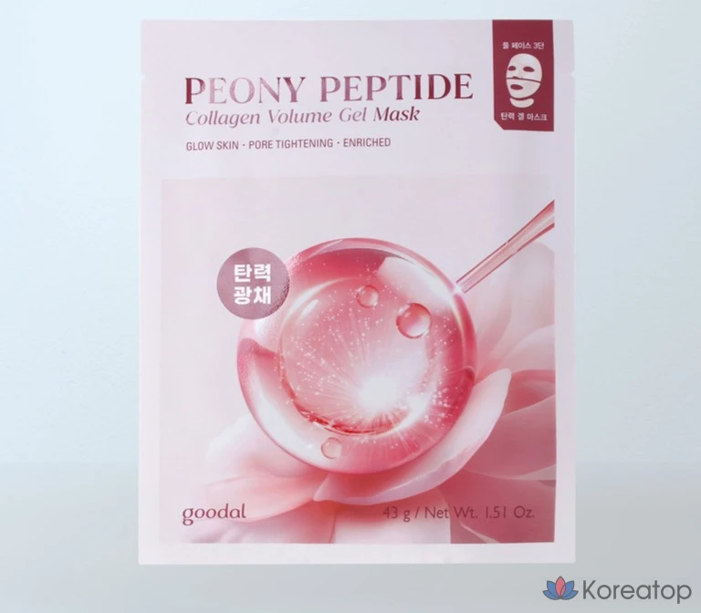 Гелевая маска Goodal с пептидным коллагеном и пионом для повышения эластичности кожи, 1 упаковка, 2 упаковки., фото 2
