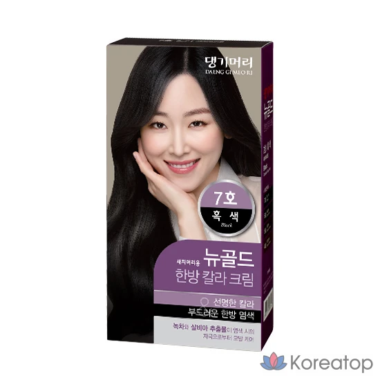 Danggi Meori New Gold, традиционный корейский крем-краска для седых волос, № 7 Черный, 1 шт.