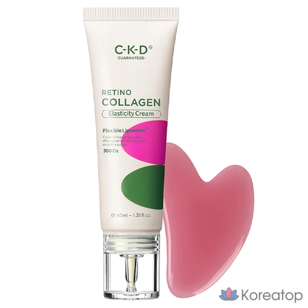 Крем для повышения эластичности кожи с низким содержанием ретиноевой кислоты CKD Chong Kun Dang Health Retino Collagen, 40 мл, набор для гуаша Heart Guasha, 1 шт.