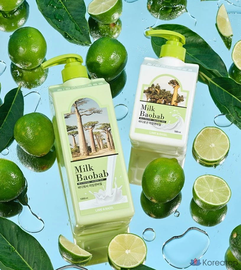 Гель для душа Milk Baobab с лаймом и базиликом, 1 л, 1 шт., фото 5