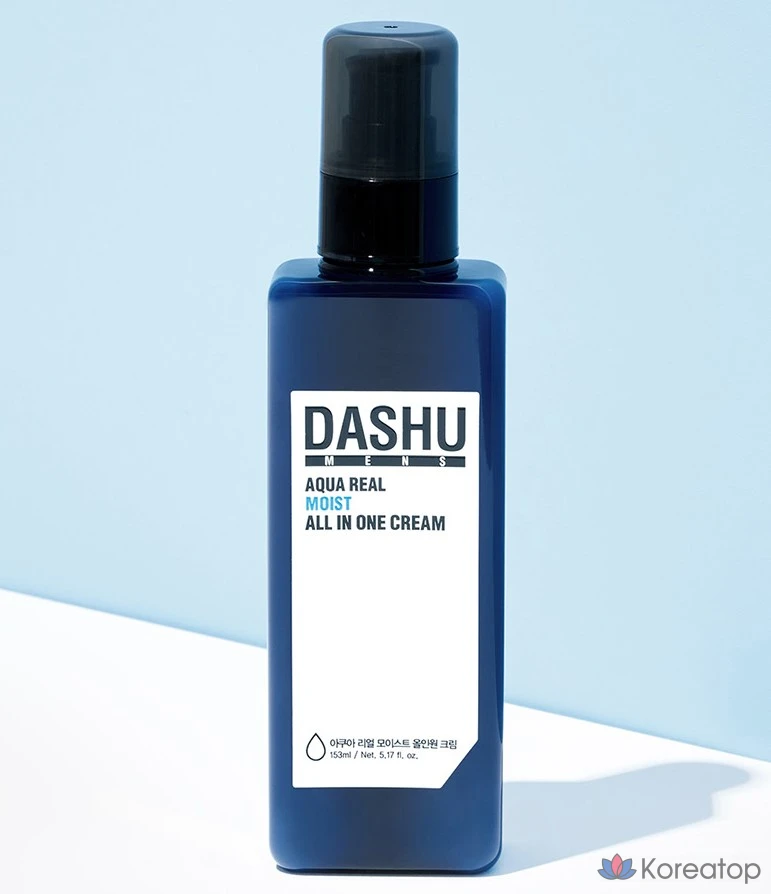Набор из 2 флаконов: лосьон DASHU Men's Aqua Deep Waterful All-in-One Lotion 153 мл и увлажняющий крем Men's Aqua Real Moist All-in-One Cream 153 мл., фото 2