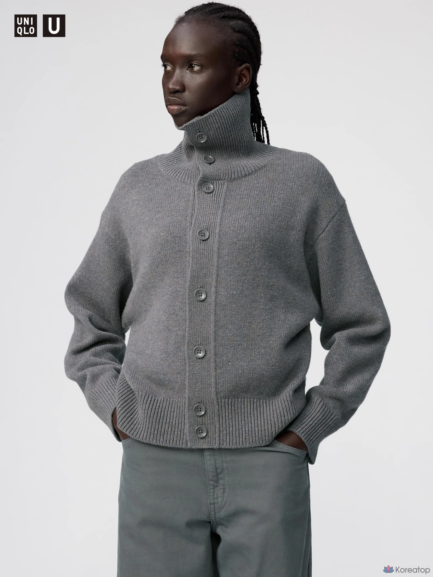 Кардиган Uniqlo Lambswool Stand Collar